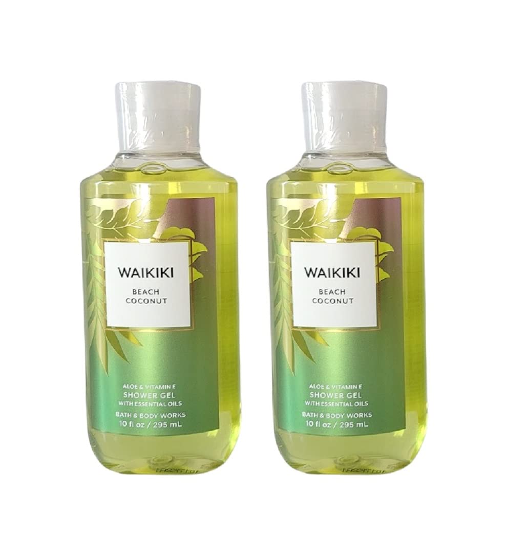 Bath & Body Works Shower Gel Gift Sets For Women 10 Oz 2 Pack (Waikiki Beach Coconut)