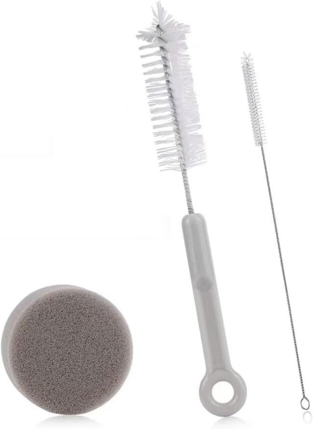 3pcs Cleaning Brush Set Pet Cats Drinking Fountains Water Submersible Pump Pipe Tube Bottle Cleaner Tool for Dogs Cats, 210x25mm/8.27x0.98in, Silver