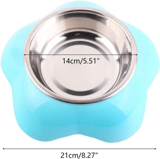 Raised Cat Bowl, Stainless Steel Pet Food Station for Indoor Cats, Pet Feeding Dish with Removable Plastics Stand, Cat Water Bowl for Cats and Small Dogs (Green)