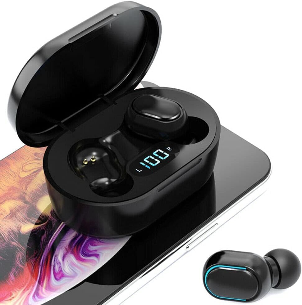 Wireless Headphones, True Wireless Earbuds with Led Display Charging Case, HD HiFi Stereo, Smart Control, Built-in Mic, IPX7 Waterproof Bluetooth Earphones for Andriod/iOS
