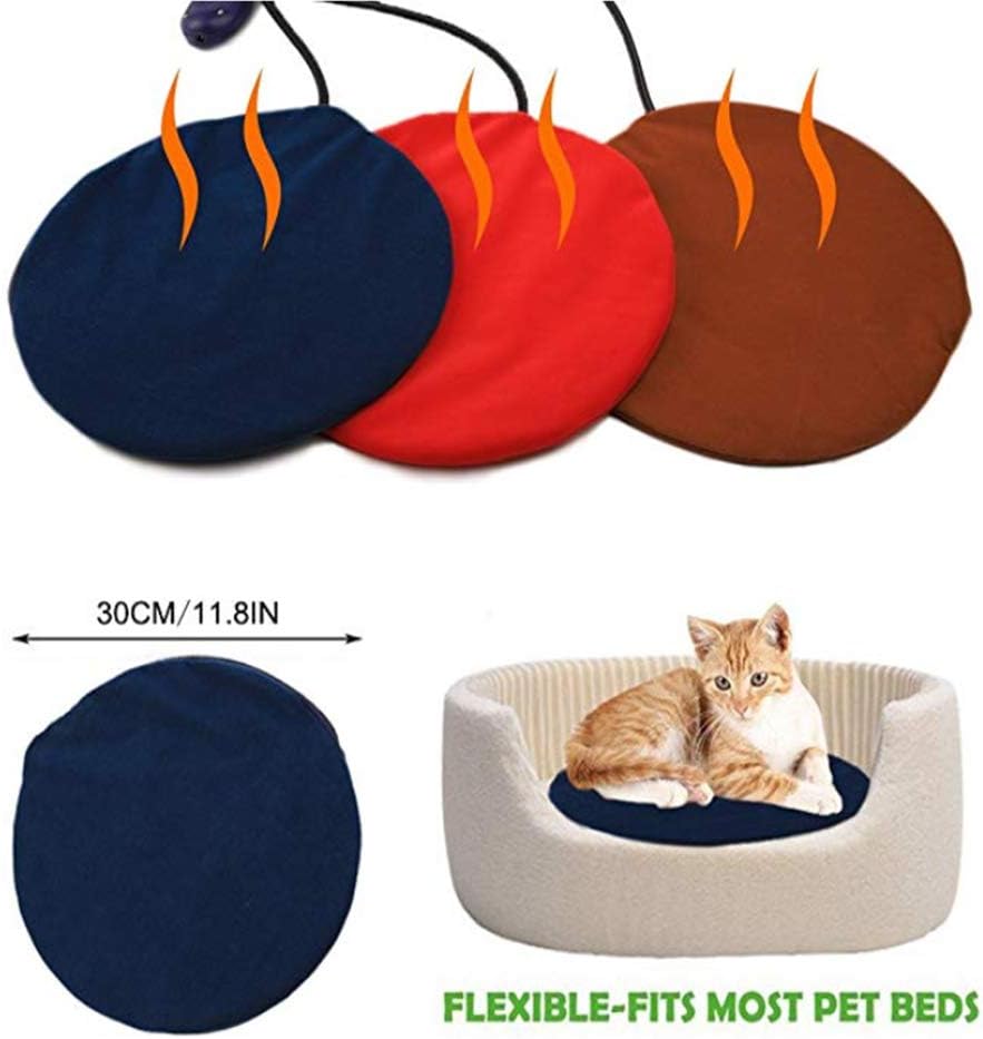 Pet Heating Pad, Dog Cat Electric Heat Pad,Waterproof Adjustable Warming Mat with Chew Resistant Steel Cord, Soft Removable Cover (3030CM),Blue