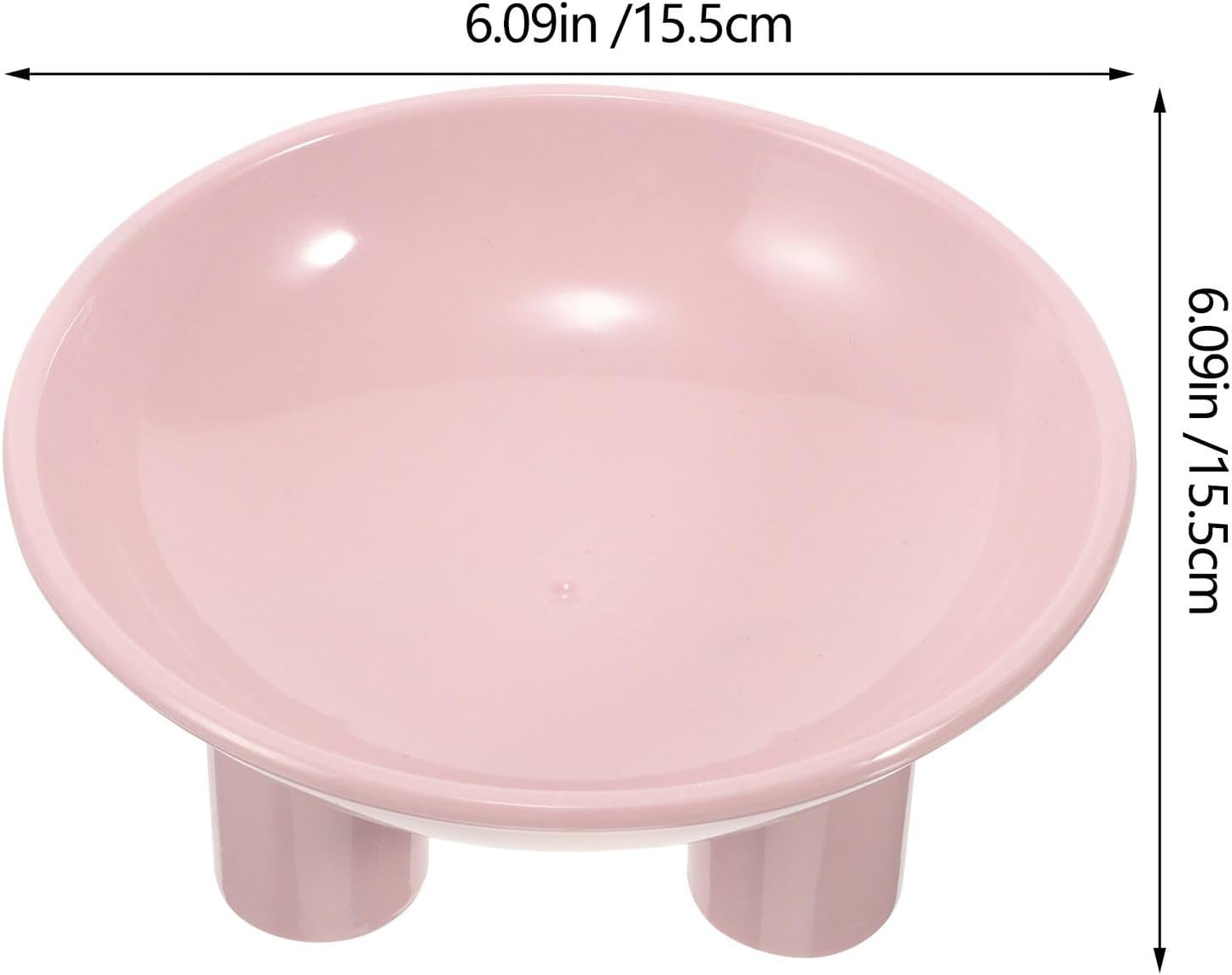 FAVOMOTO Elevated Cat Food Bowl Raised Pet Feeding Dish with Three-Leg Stand Neck Protection Large Opening Pink for Indoor Cats and Dogs