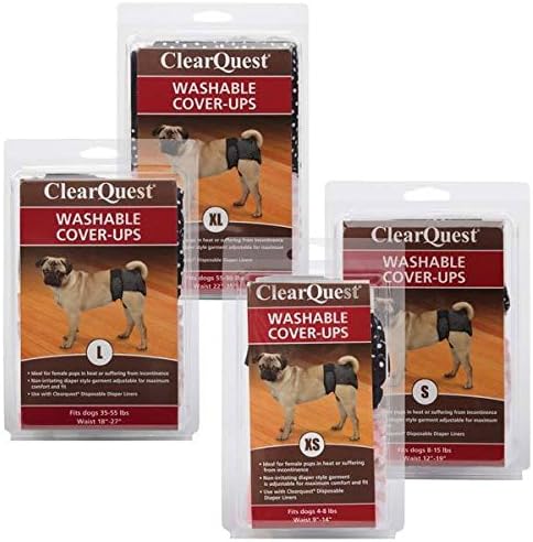 ClearQuest Dog Diapers - Two Reusable & Washable Cover Up Garments Stripes & Polka Dots(Medium)