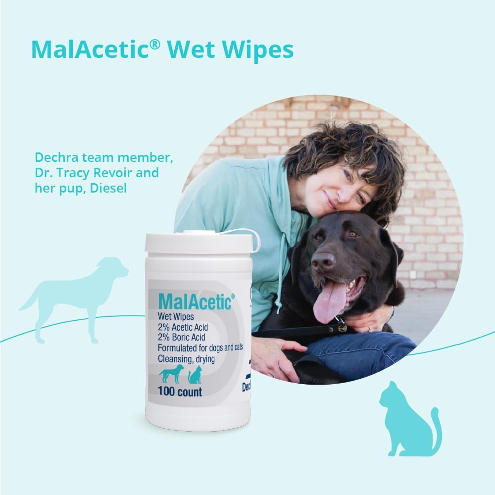 MalAcetic Wet Wipes for Dogs and Cats 100 Count