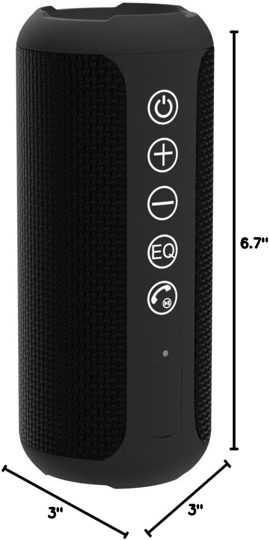 Ortizan Portable Bluetooth Speaker (1nd Gen), IPX7 Waterproof, Wireless, Big Sound and Deep Bass, TWS Pairing, 30Hrs of Playtime, for Home/Party/Outdoor/Beach, Birthday Gifts for Men Women - Black