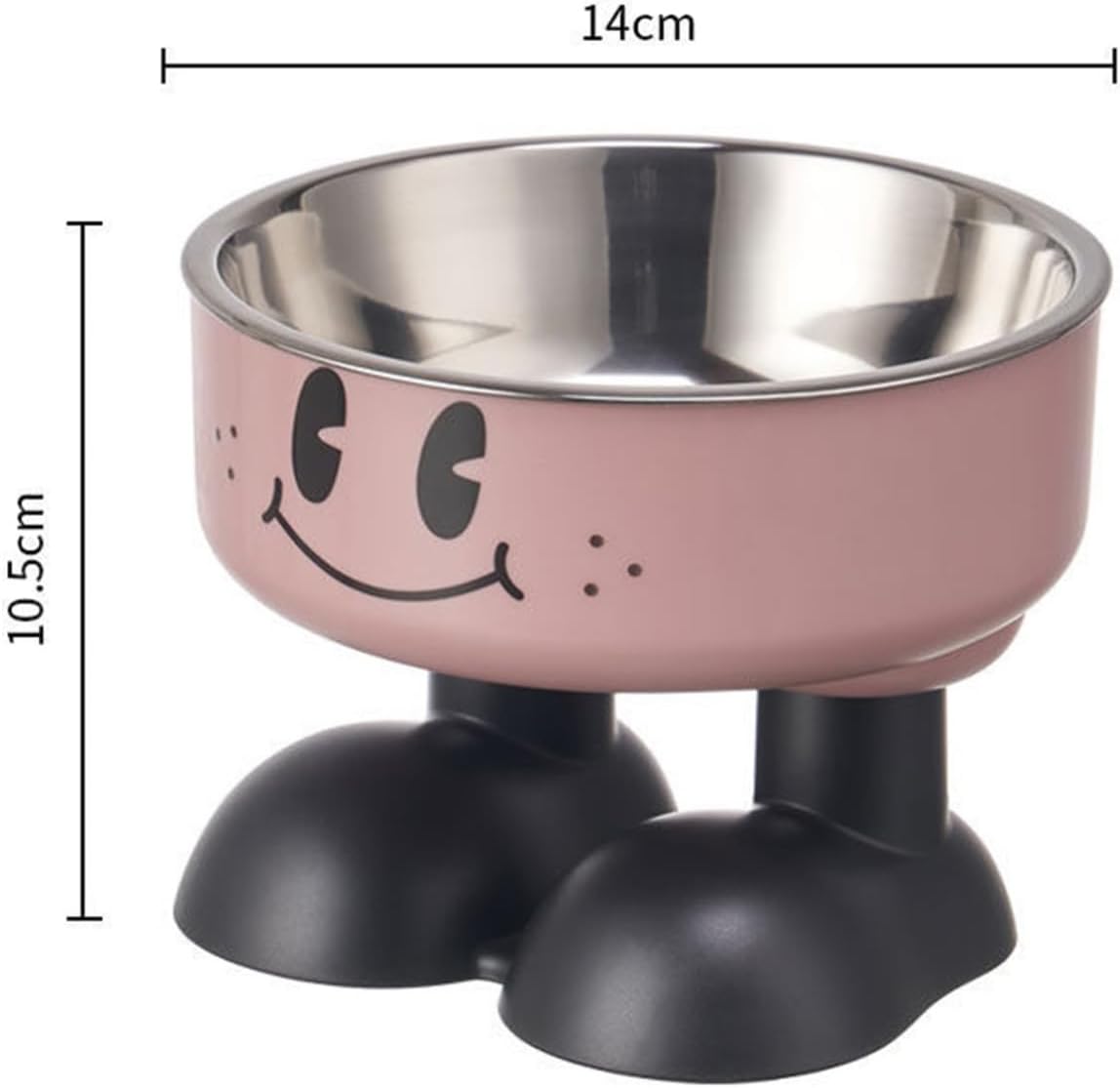 iiniim Non-Slip Elevated Pet Bowl Stand Cute Cartoon Design with Removable Stainless Steel Bowls Pink One Size