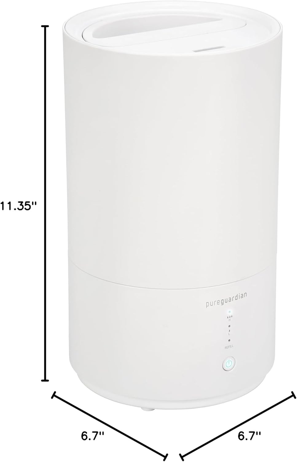 PureGuardian 30-Hour 0.80 Gal. Top Fill Cool Mist Ultrasonic Humidifier for Home with Aromatherapy Tray, Covers 320 Sq. Ft, White, H950AR