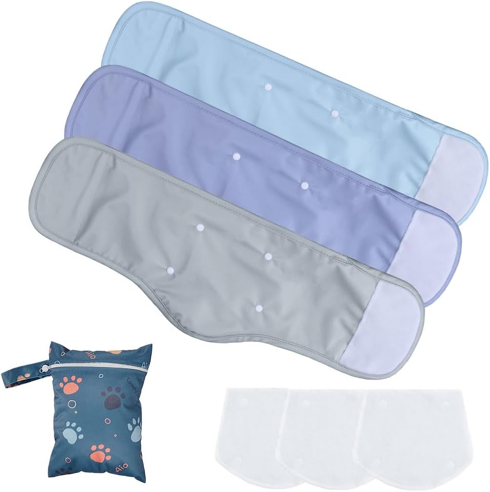 Washable Reusable Dog Diapers Male,Breathable Belly Bands for Male Dogs for Summer,Highly Absorbent Male Dog Diapers