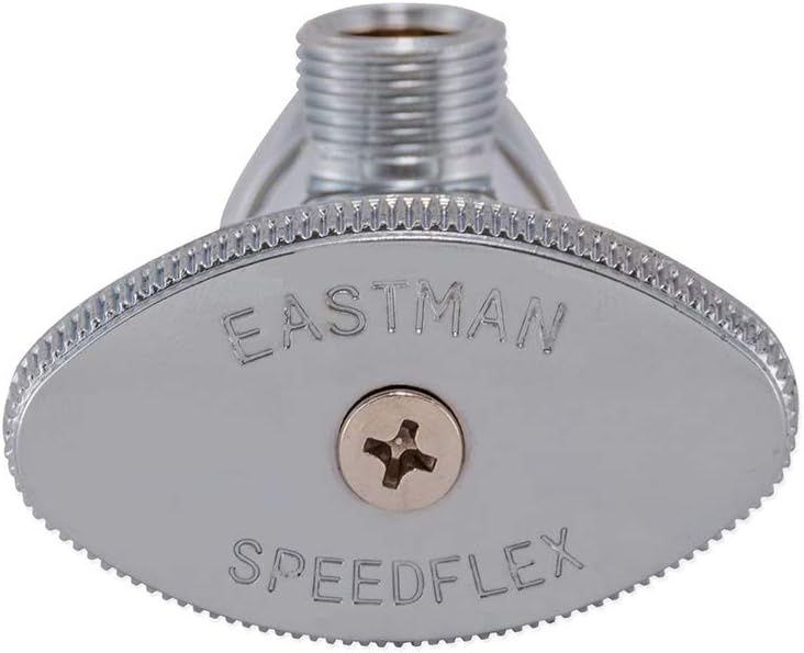 Eastman Multi-Turn Angle Stop Valve with Nut and Sleeve, 3/8 Inch OD x 5/8 Inch OD, Chrome Plate, 48290LF