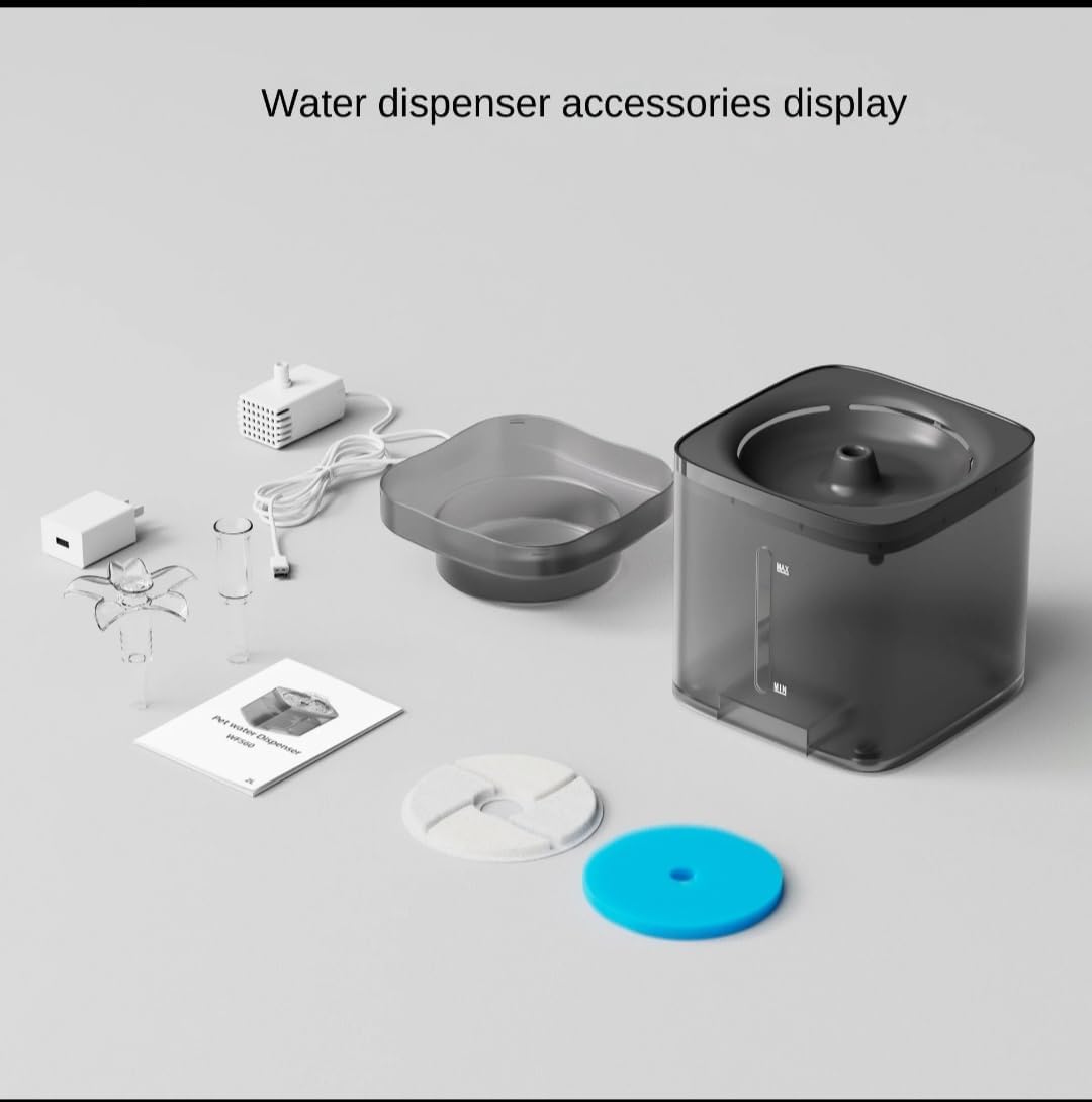 Cat Water Fountain, Ultra-Quiet Automatic Pet Water Dispenser,Low Noise FCC & CE Certified Safe, BPA-Free, Triple Filtration Drinking Fountain for Cats and Dogs (Green) 2 Free Filters