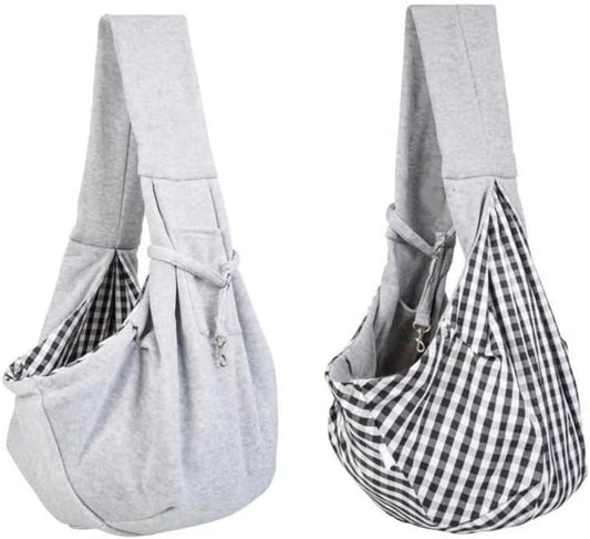 Dog Carrier Sling,Puppy Essentials for Small Dogs 0-15 Lbs,Cat Harness with Portable Pocket(Grey)