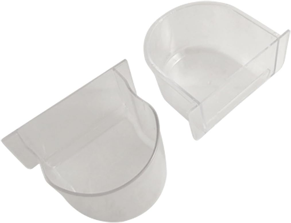 2 Pcs Clear Plastic Food Storage Water Fountain Feeder for Pet Dog Cat