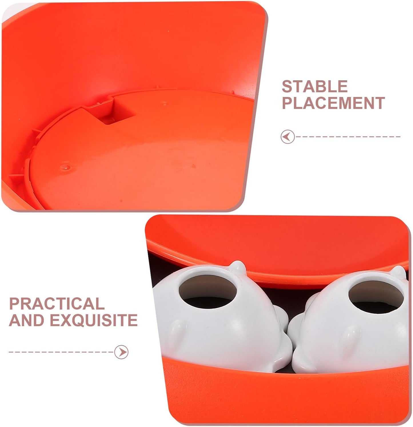 Milisten Slow Feeder Cat Bowl Slow Feeding Puzzle Pet Bowl Plastic Anti-gulping Kitten Feeding Dish Orange Interactive for Indoor Cats