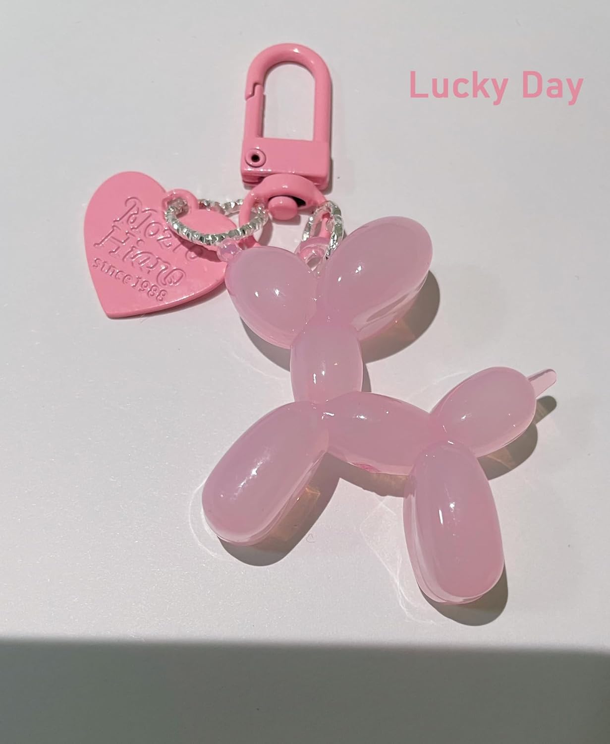 LAEKOU Jelly Balloon Dog Design Keychain for Women, Cute Girls Key Chain, Bag Charms Accessories for Car Purse Backpack