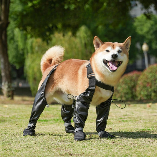 OMEM Reflective Waterproof Dog Boots | Anti-Off | Non-Slip + Wear-Resistant (2XL,Silver)