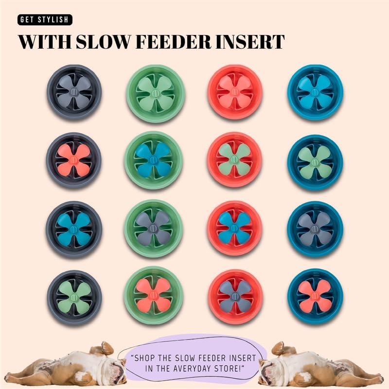 AVERYDAY Slow Feeder Dog Bowls for Large Breeds Fits Raised Feeding Station, Puzzle Dog Food Bowls to Slow Down Eating, Dogs Feeding Bowl with Non-Slip, Slows Feeder Pet Bowl for Wet and Dry Food