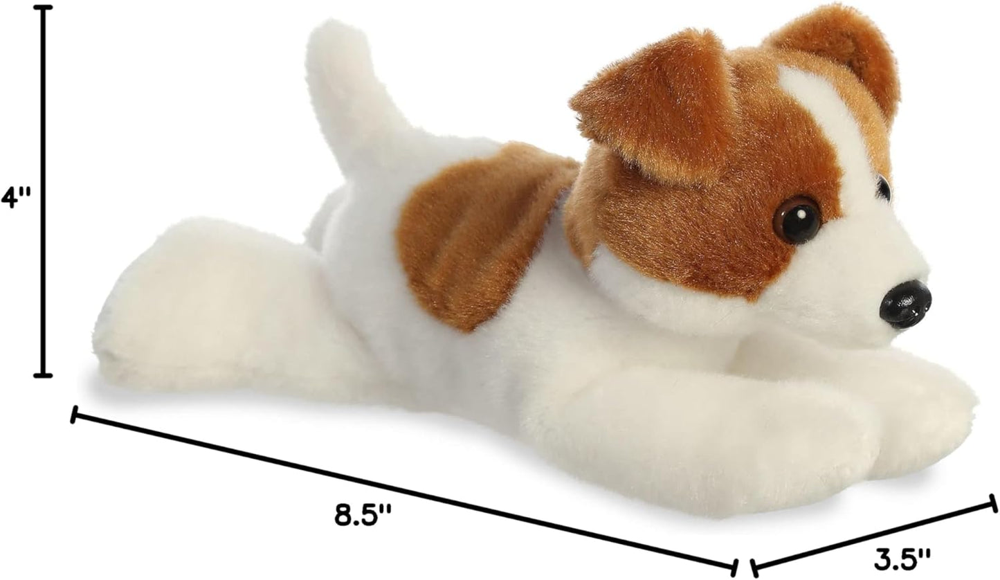 Aurora® Adorable Mini Flopsie™ Jackie Russell™ Stuffed Animal - Mini Companions Ready for Playful Adventures - for Kids All Ages, Toddlers, Adults, and Families - Brown 8.5 Inches