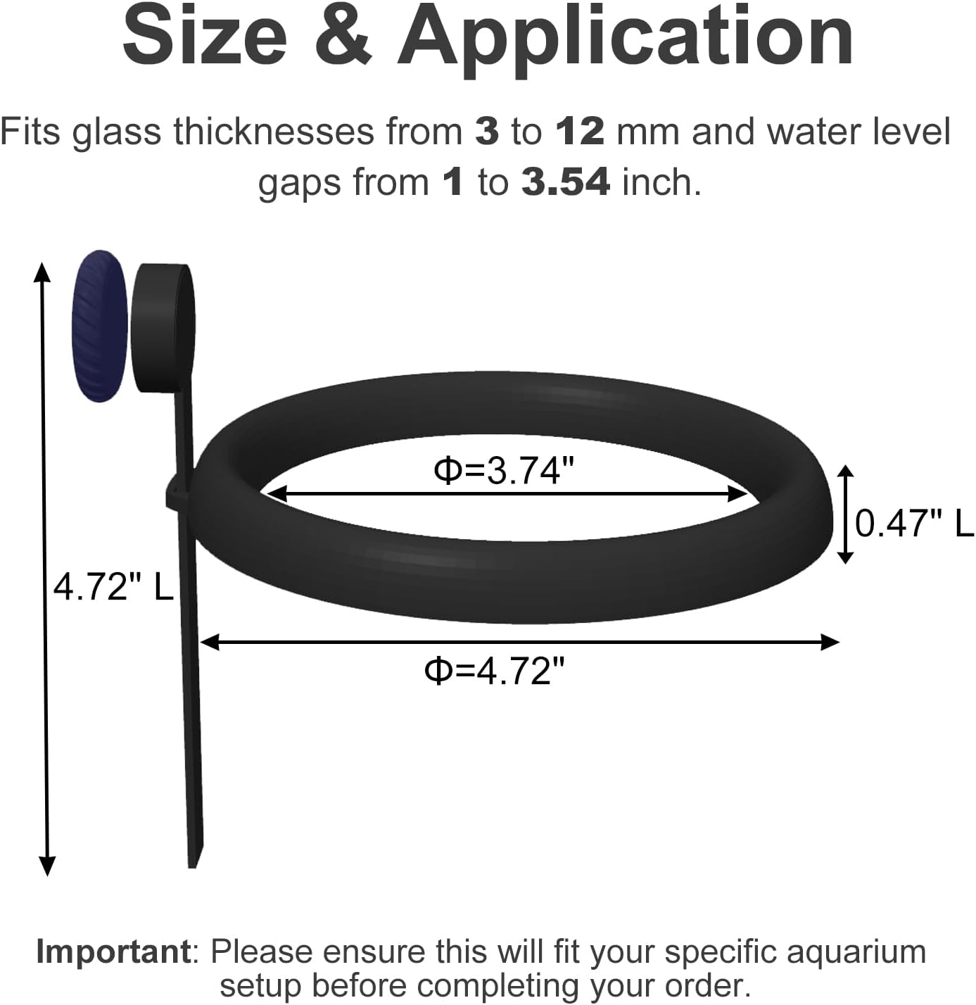 Magnetic Fish Feeding Ring, Aquarium Floating Feeder, Self-Adjusting to Water Level Fish Food Holder for Betta Goldfish Guppy Turtle