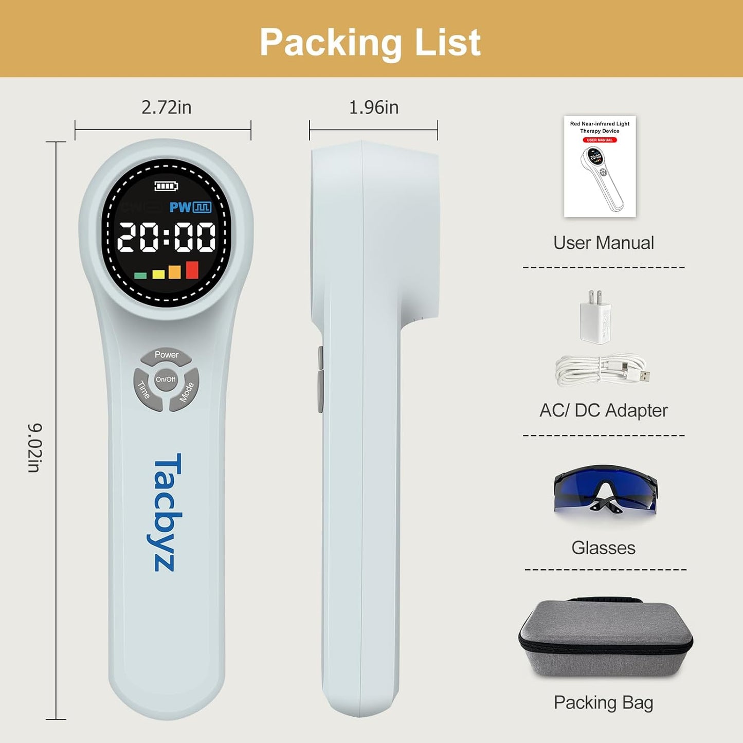 Cold Laser Therapy Device for Dogs, 16x660nm+4x810nm+4x980nm, Handheld Red Light Therapy for Joint&Muscles Pain Relief, Pet Laser Therapy for Dogs Cats Horse, Helps Inflammation, Wound Healing