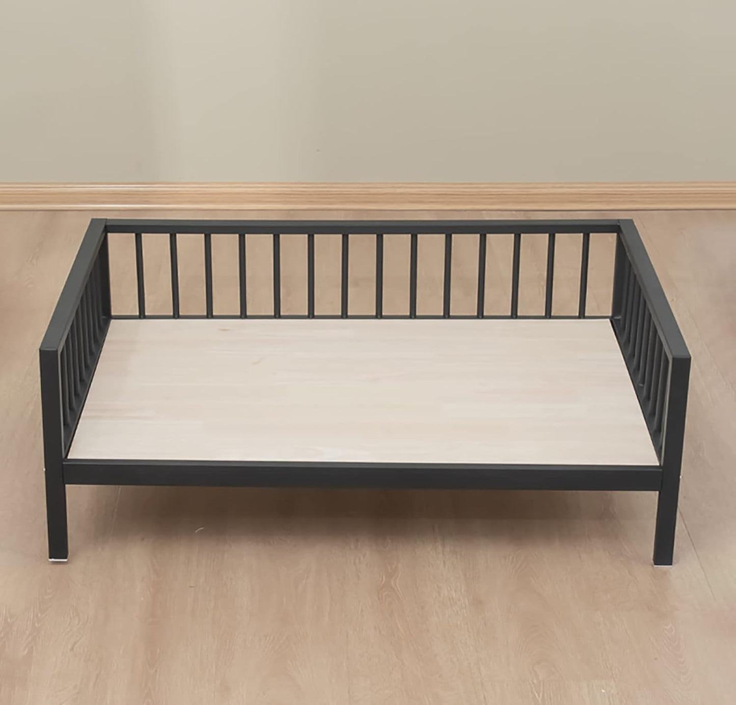 Pet Bed Black Large Raised Pet Sofa with Wooden Bed Board, Indoor Heavy Duty Elevated Cat Couch, for Orthopedic Joint Relief, Older Dogs (Size : S-68x46x15cm/26.8x18.1x5.9in) ()
