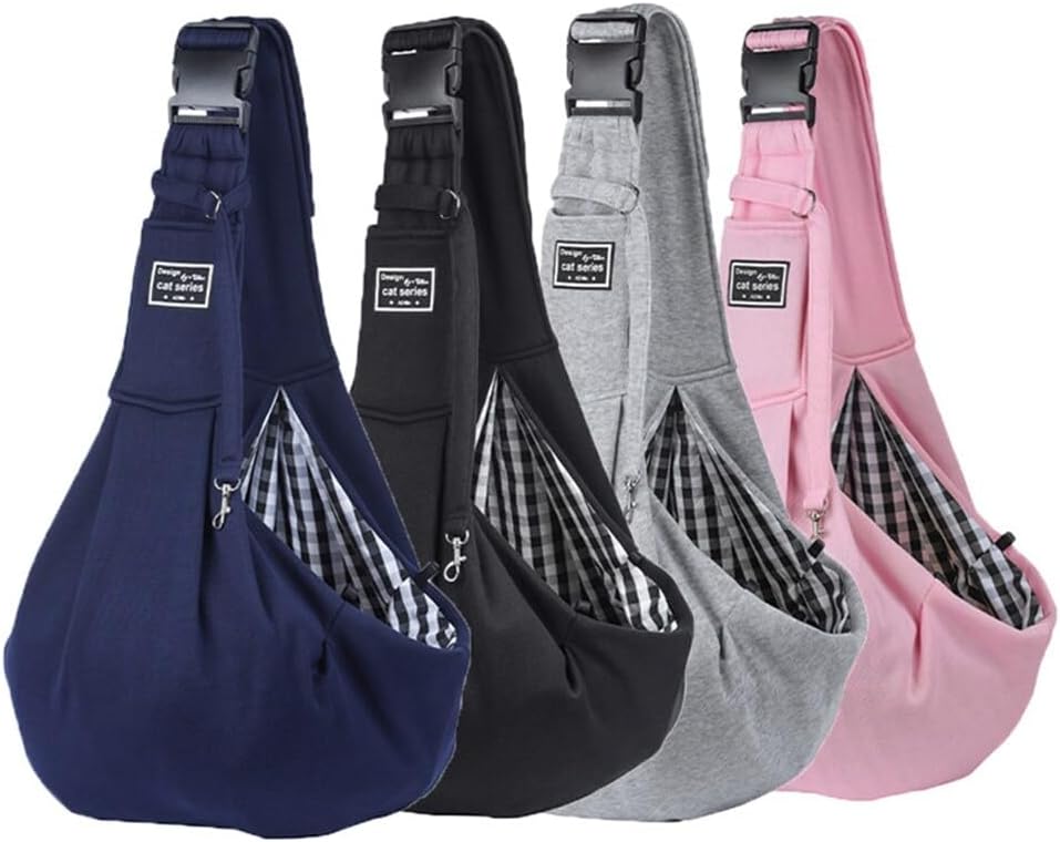 Small Dog Sling Carrier, Adjustable Dog Carrier Sling Hand-Free Puppy Carriers for 14.3lbs Small Dogs and Cats Outdoor