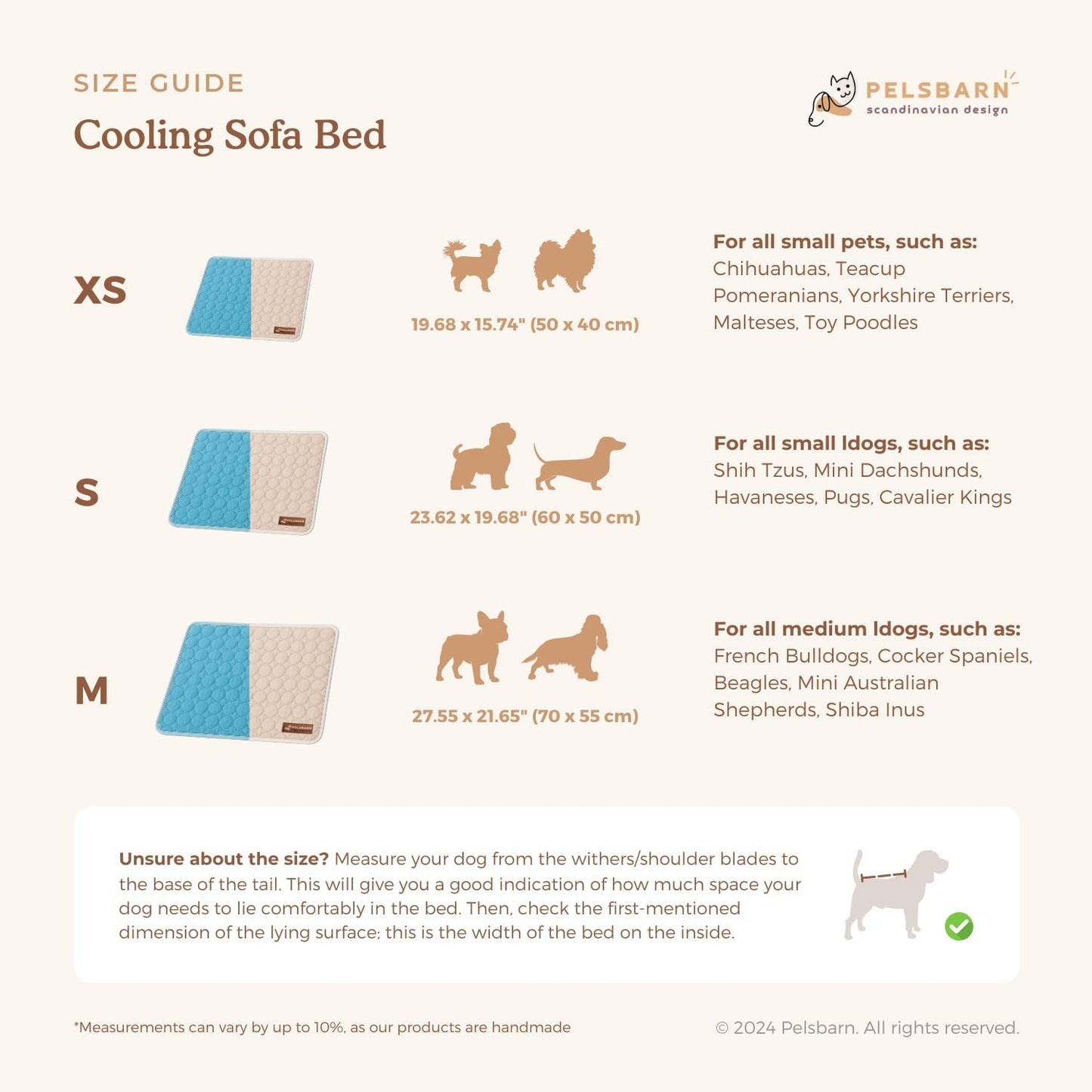 Pelsbarn Dog Cooling Mat- Ice Silk Summer Comfort, Self Cooling, Non-Slip Dog Pad, Durable & Washable, Mat for Medium Dogs 19"" x 25"", Support Shelter Dogs with Every Purchase (Blue)