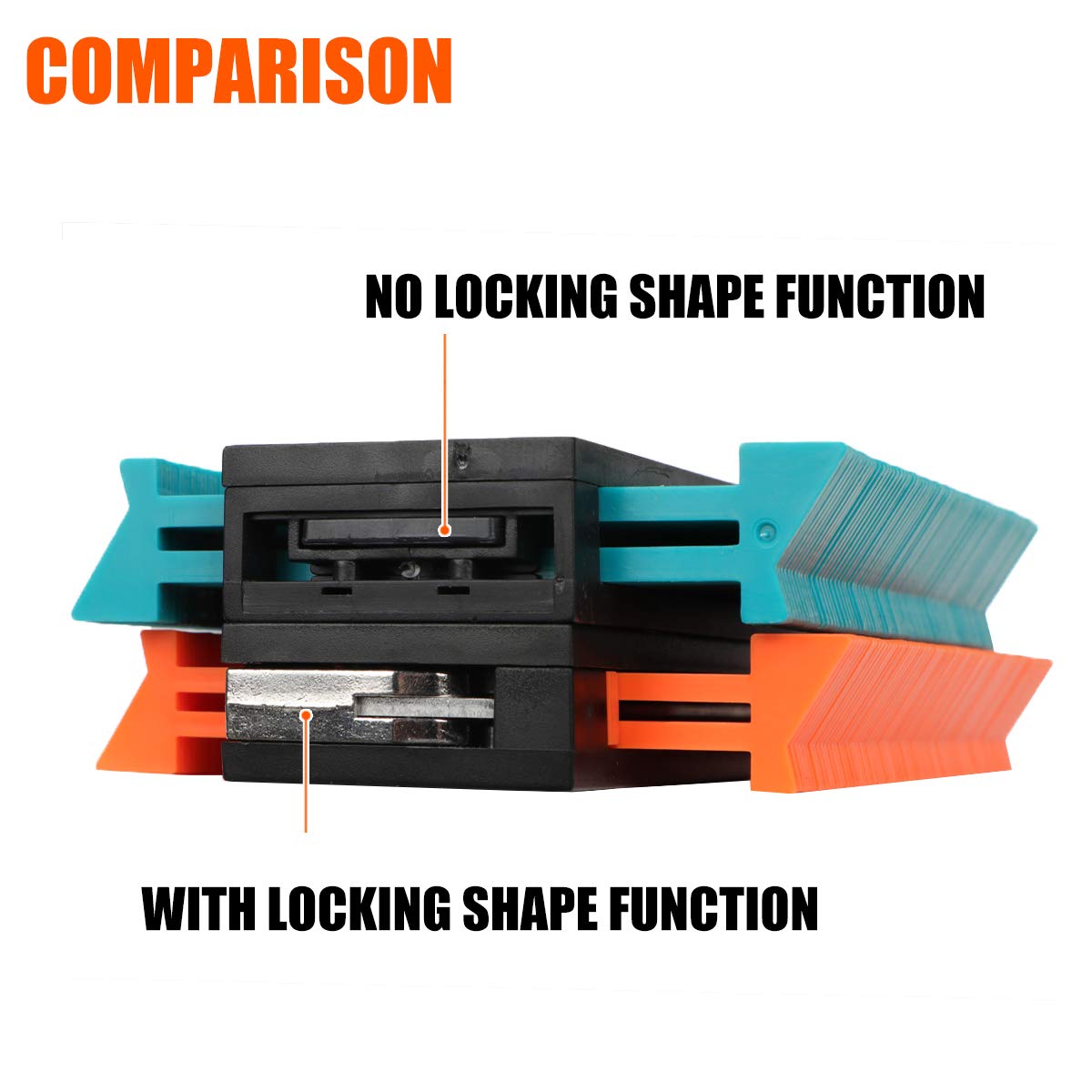 Saker Contour Gauge Duplication-Adjustable Lock-Precisely Copy Irregular Shape-Irregular Woodworking Tracing-Must Have Tool,Gifts for DIY Handyman Men Husband 10 Inch+5 Inch