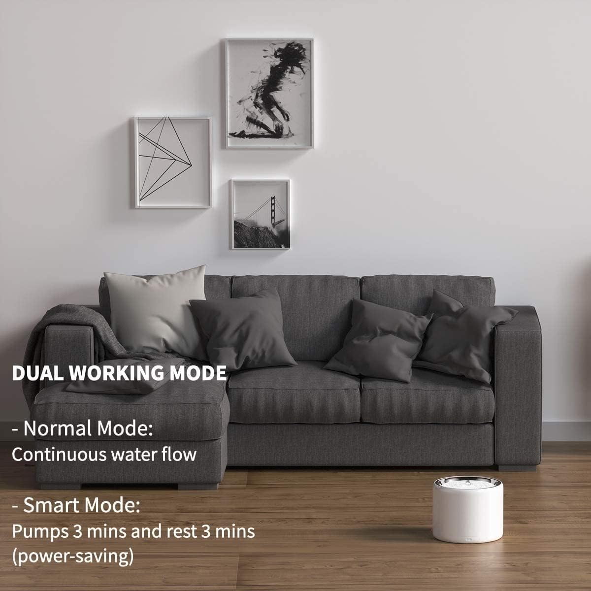 Fountain Cat Dog Water Fountain Stainless Steel, UltraQuiet Pet Water Fountain for Cats Dogs Pet Water Dispenser
