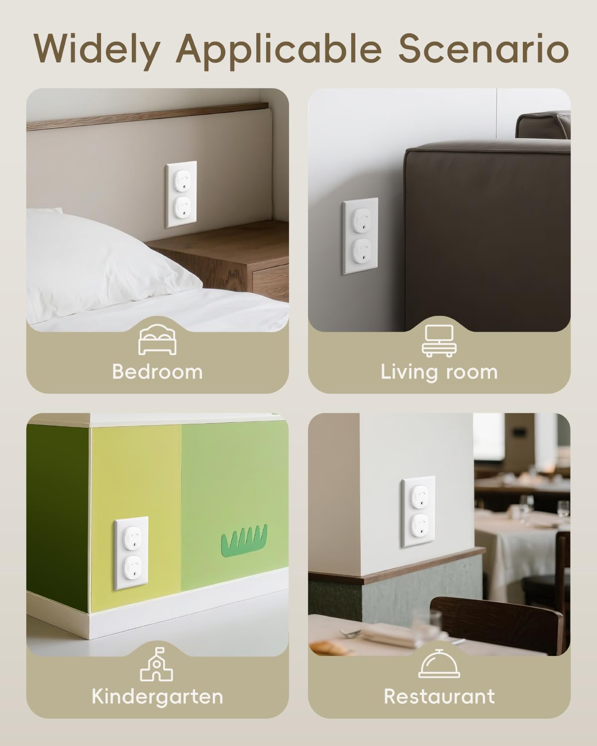Outlet Covers Baby Proofing - 40 Pack Plug Covers Baby Proofing with Unique Rotating Design, Outlet Plug Covers to Prevent Electrical Shock, for US 3-Prong, Home, Office, School, White