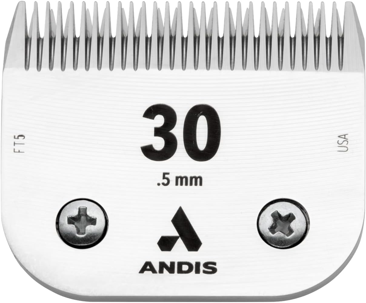 Andis 64260 ceramicEDGE Detachable Blade Size 30 – Carbon Steel Pet Clipper Blade, 1/50" Cut Length, Professional Grooming Performance
