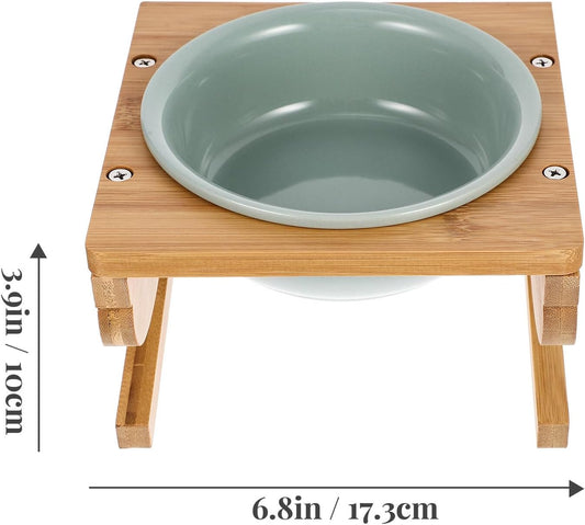 Milisten Ceramic Elevated Cat Bowl with Stand 15cm 600ml Whisker-Friendly Feeding Dish for Household Cats Indoor Pet Food Bowl