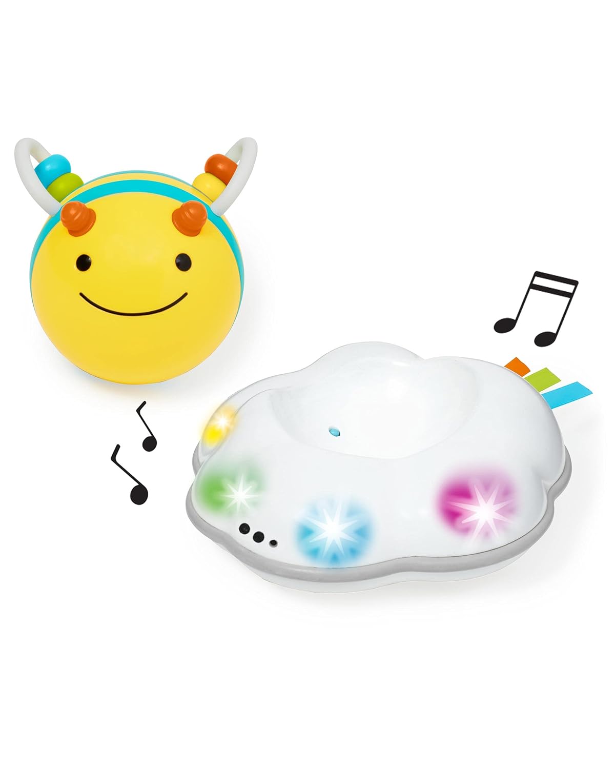 Skip Hop Baby Follow-Me Bee Tummy Time Crawl Toy 3-Stage Infant Sensory Development with Lights Sounds and Music Explore & More Age 5m+