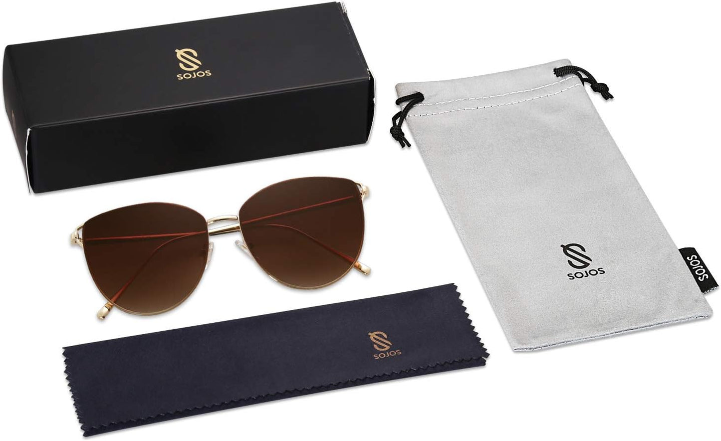 SOJOS Mirrored Flat Lens Fashion Sunglasses for Women SJ1085