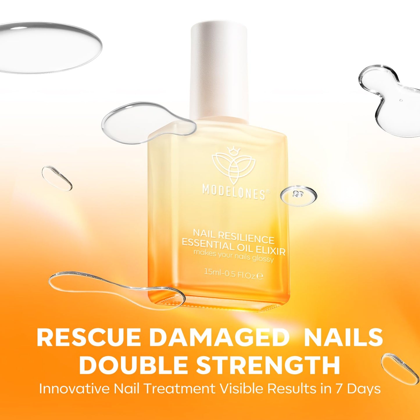 modelones Nail Strengthener and Growth Clear Nail Repair for Damaged Nails Hardener Extra Strong and Growth Repair Mode Gifts for Women 15ml 0.51 Fl Oz
