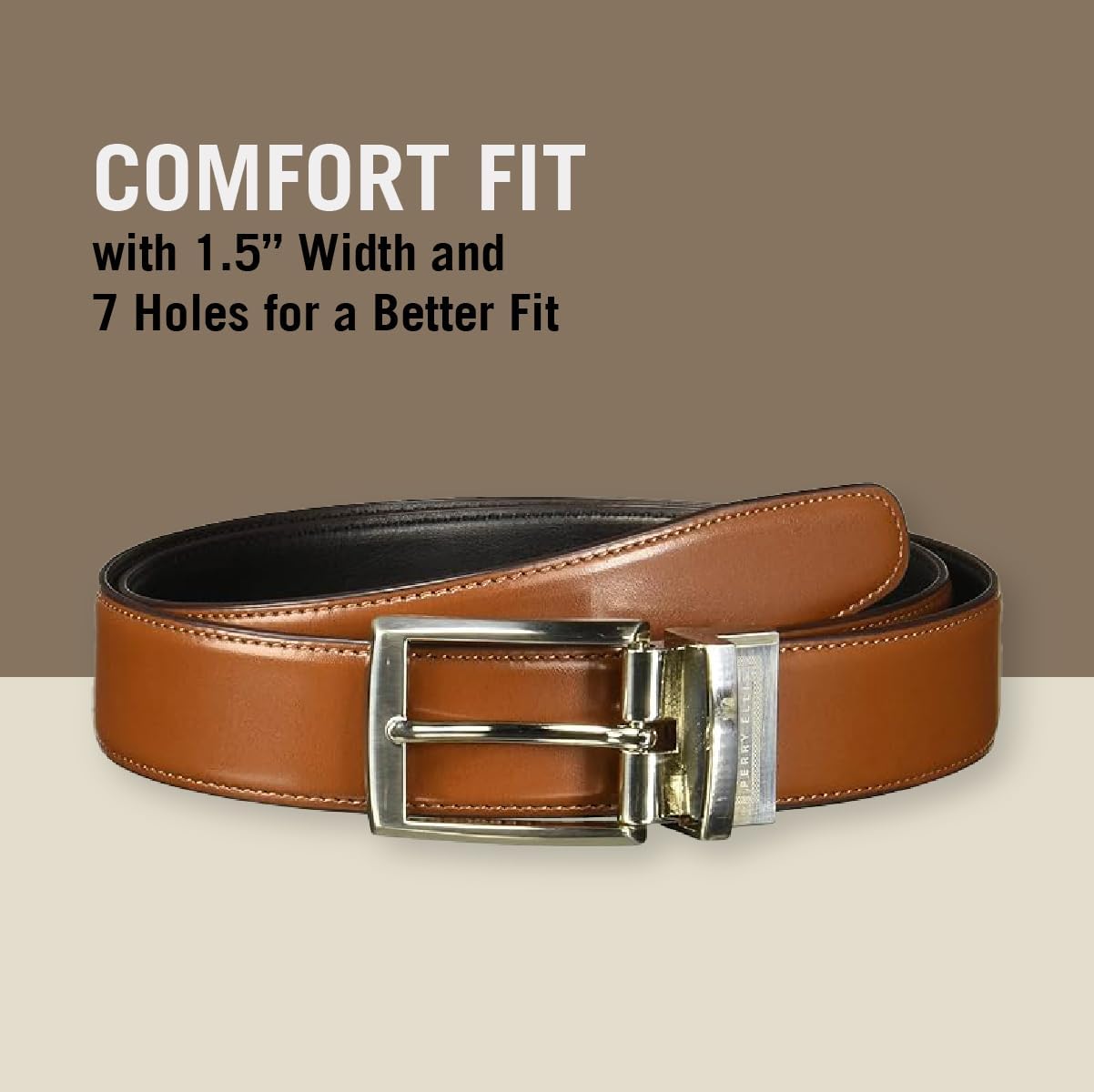 Perry Ellis Men's Portfolio Amigo Reversible Bonded Leather Belt (Available in Big & Tall)
