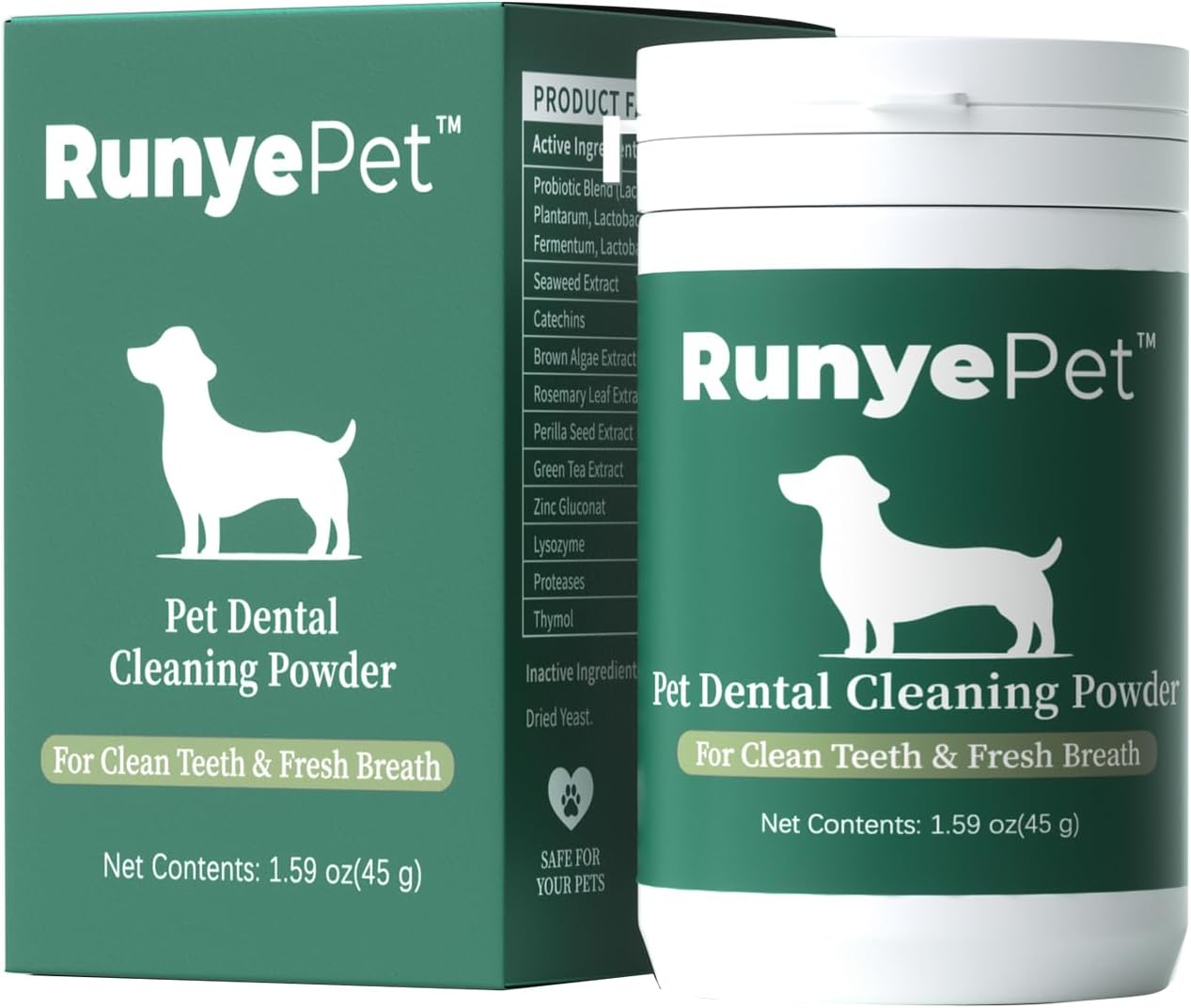 Dog Dental Powder, Plaque Off Pet Tooth Cleaning lab co - Bad Breath & Tartar Remover for Dogs, Dog Teeth Cleaning Powder and Cats Breath Freshener (1)