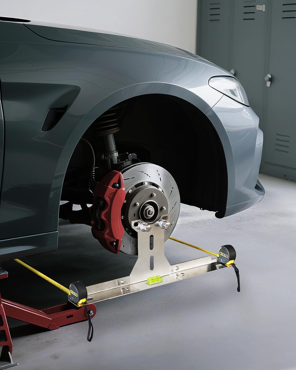 Upgraded Heavy Duty Wheel Alignment Tool Kit with Tape Measures, Stainless Steel Automotive Toe Alignment Tools Hub Stands Balancing Plates for Car Truck SUV (Patent Design)
