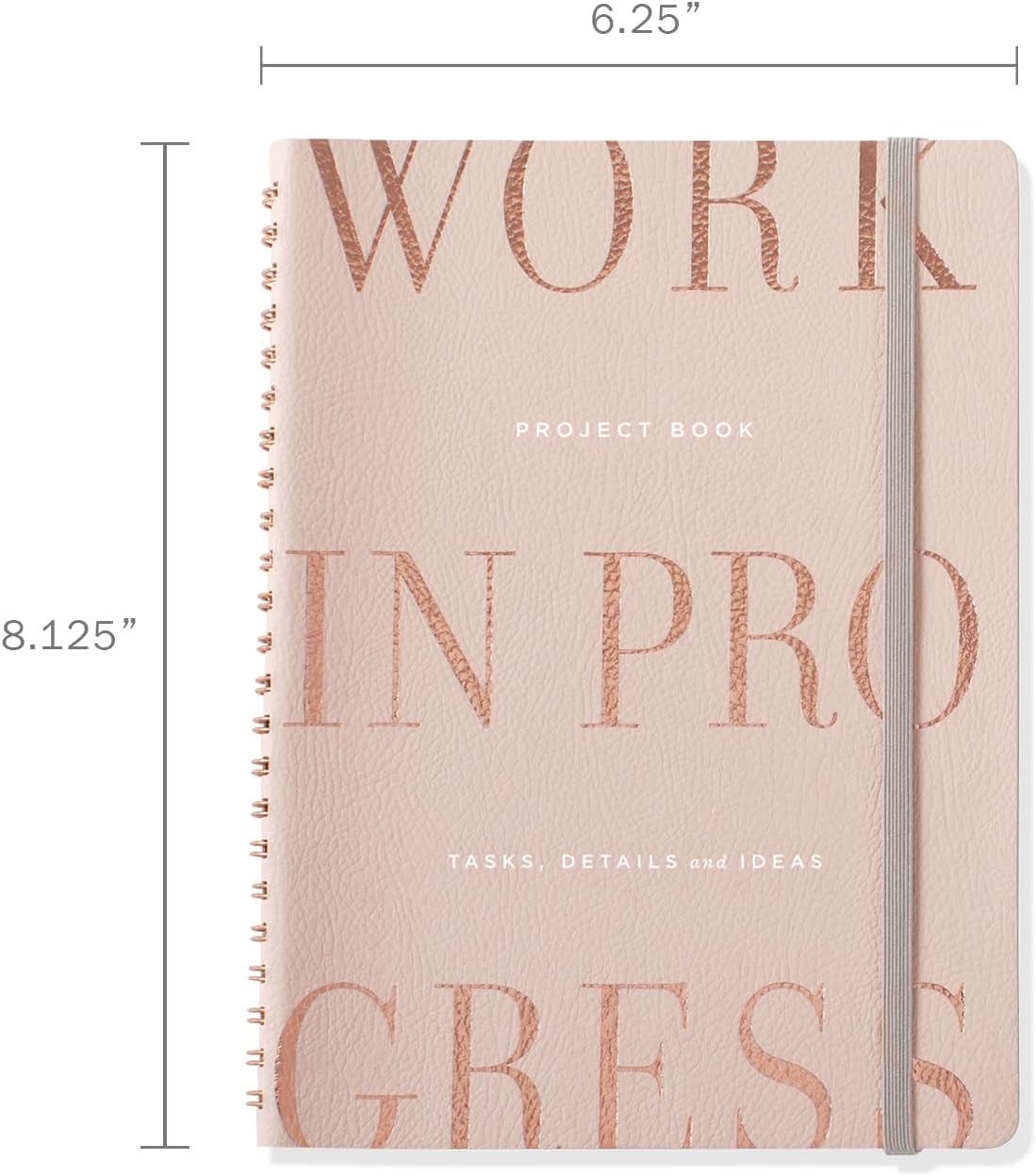 Fringe Studio Medium Size Spiral Project Notebook, Faux Leather Cover, Approx 6.25"w x 8.125"h (962059)
