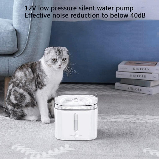 Cat Water Fountain 2L Automatic Pet Water Fountain with Auto Shut-Off Pump Water Level Window Ultra-Quiet for Cats Dogs Automatic Cat Water Dispenser