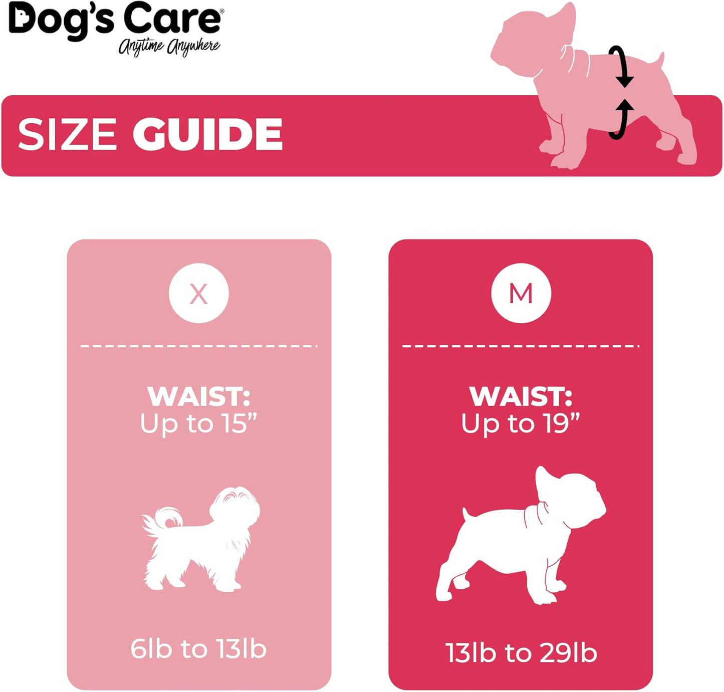 Dog´s Care – Disposable Hygienic Diaper for Female Dogs – Ultra-Absorbent, Comfortable – Size S – 6,6 lbs to 13,2 lbs – 48 Units