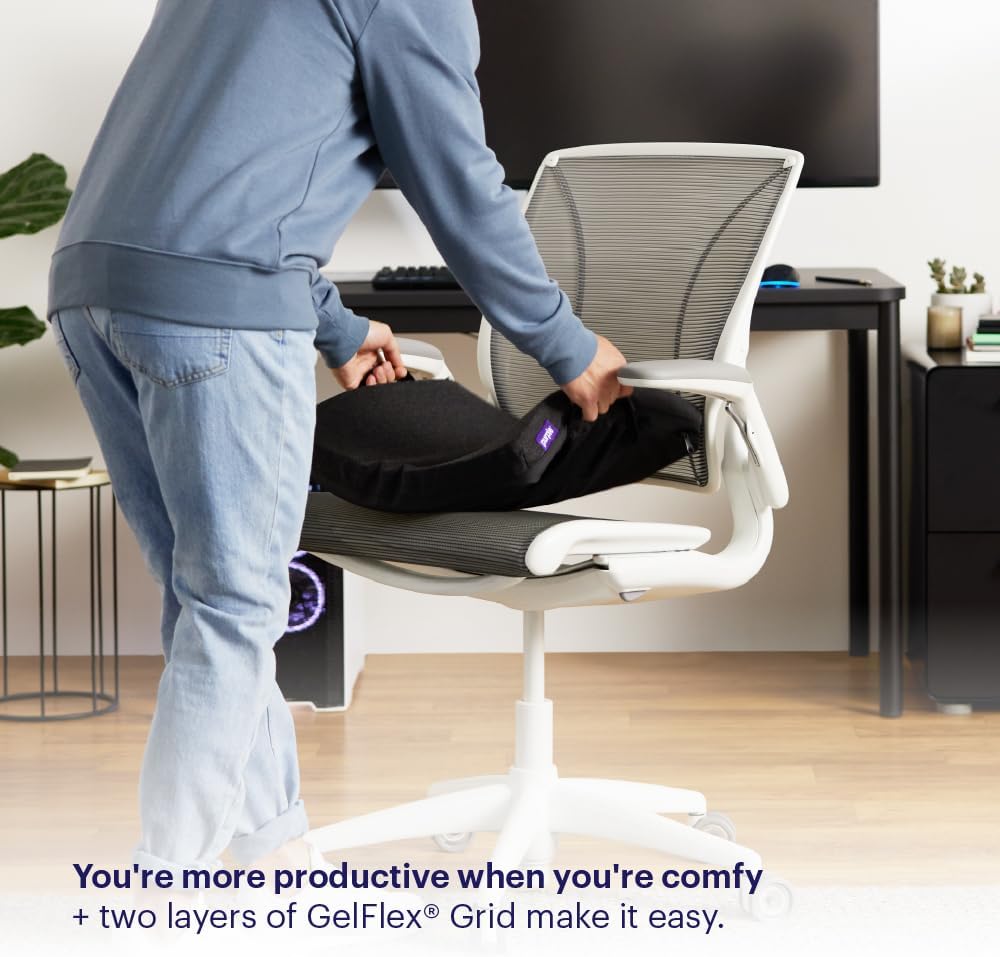 Purple Double Seat Cushion | Pressure Reducing Grid Designed for Ultimate Comfort | Designed for Office Chairs | Made in The USA