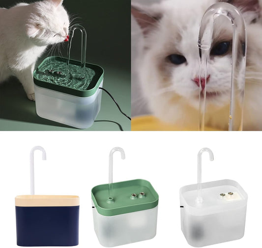 for Cat Water Fountain, for Cat Fountain Dog Water Dispenser 51oz Water Capacity Silent Quiet Automatic Drinking Water Bowl with Sponge Filter, T and GN