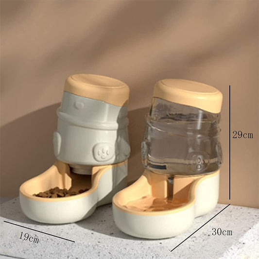 Fountain Automatic Pet Food Feeder and Water Dispensers Dog Set 3.2L Gravity No Spill Water Dispenser and Feeder for Small Medium Dog Pets Pet Water Dispenser