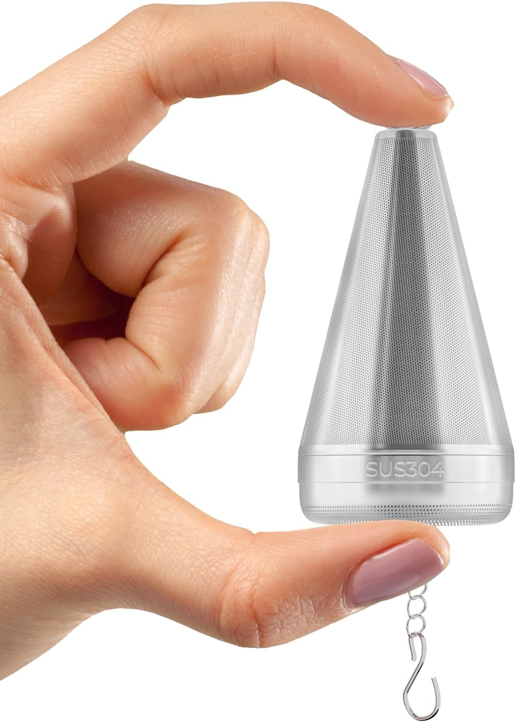 Cone Tea Infusers for Loose Leaf Tea, 304 Stainless Steel Tea Strainer Fine Mesh, 1.8” x 3” Loose Leaf Tea Steeper with a Drip Tray