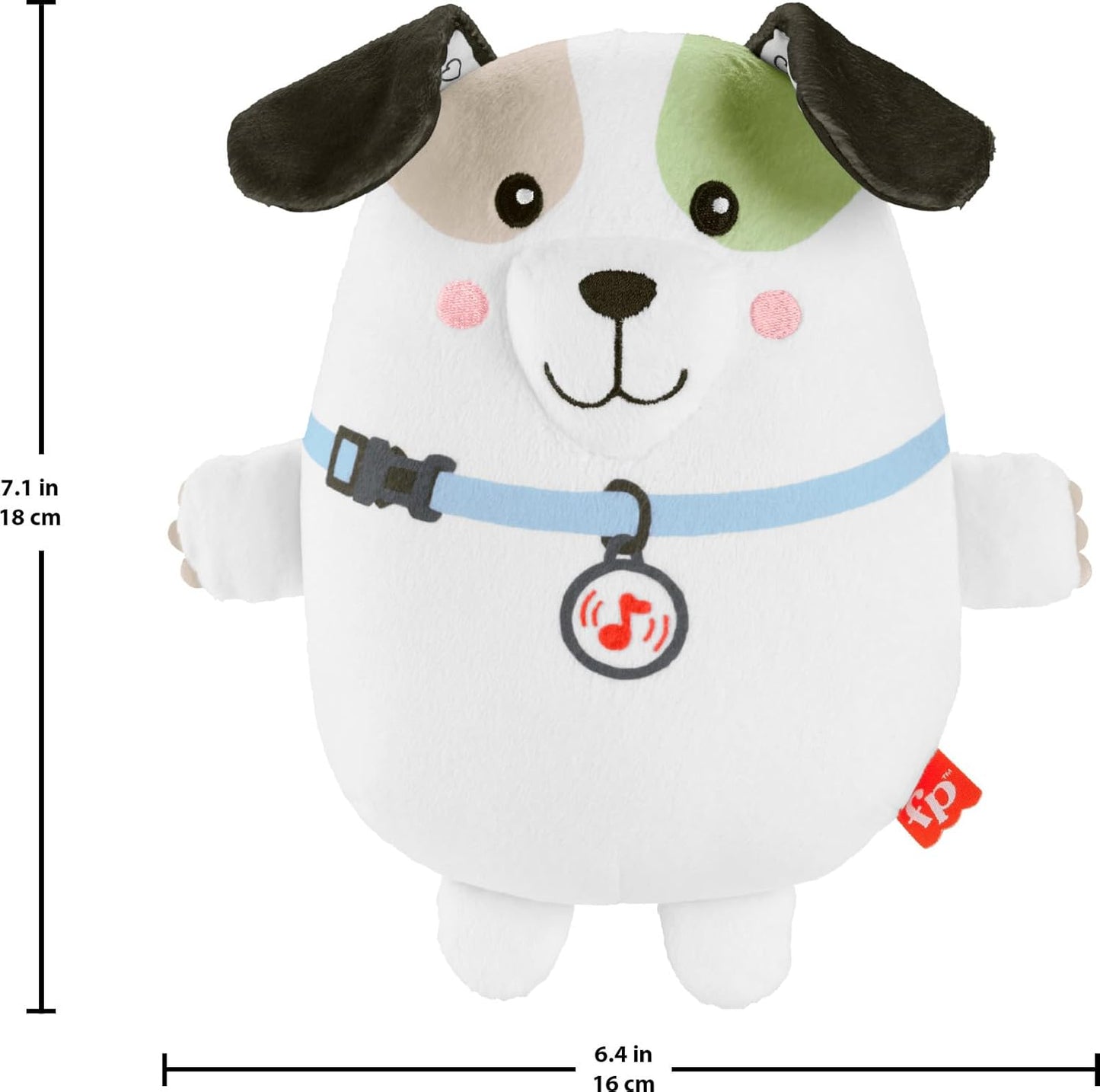 Fisher-Price Baby Toy Calming Vibes Puppy Soother Plush Portable Sound Machine with Vibrations for Newborns 0+ Months
