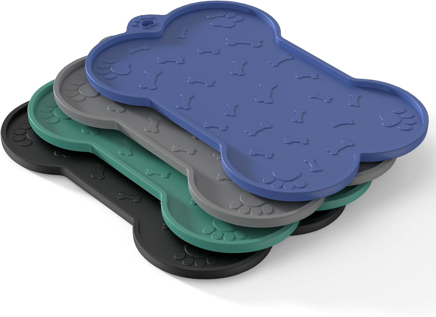 Cat Feeding Mat, Silicone Waterproof Cat Food Mat for Feeder and Fountain,Dog Cat Bowl Mat with Raised Edge Puppy Kitten Feeding Mats