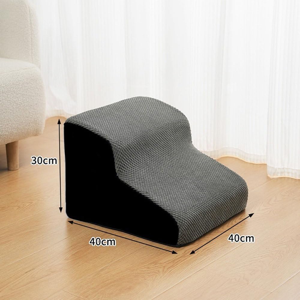 Dog Stairs for Small Dogs,High Density Foam Non-Slip Pet Stairs Dog Ramp Stairs for Small Dogs and Cats Or Pet Knee Protection,Pet Steps (Gray1, A, 2)