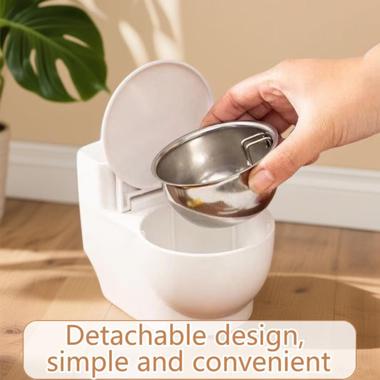 Toilet Water Bowl for Cat,Toilet Shaped Pet Water Dispenser for Cat Dog, Small Funny Bowl for Dogs and Cats Hilarious Gravity Pet Fountain, for Your Cat Drink More Water (White)
