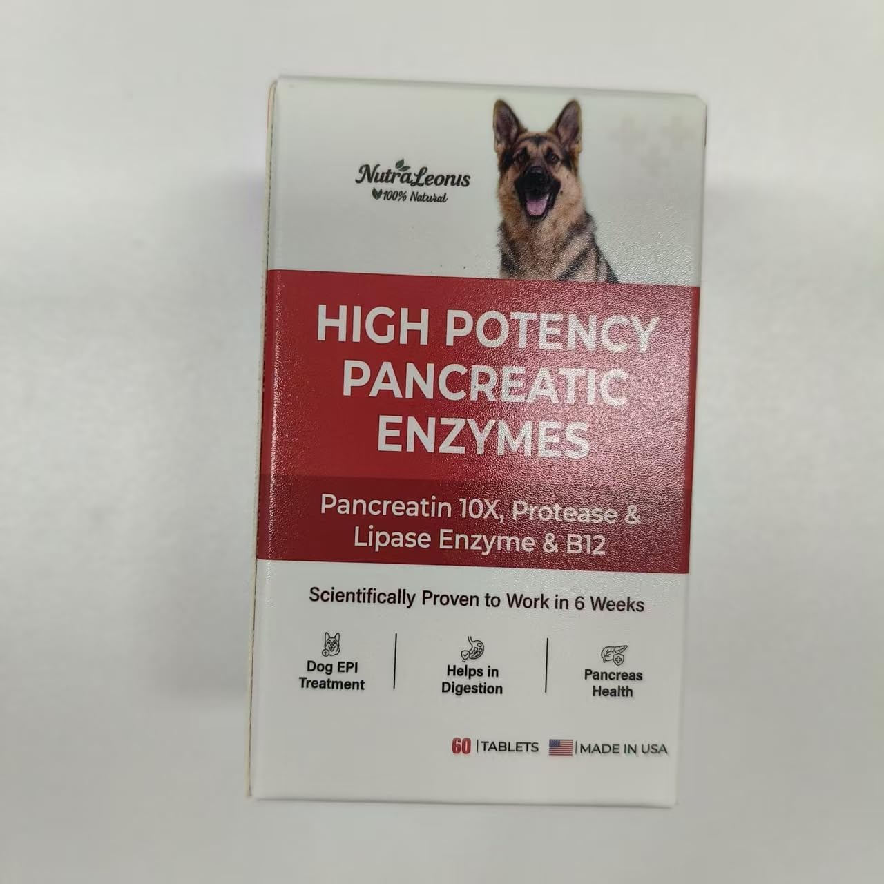 Pet Nutritional Enzyme Tablets for Dogs – Promotes Digestive Balance, Healthy Nutrient Use & Stomach Comfort, Natural Formula, 60 Tablets