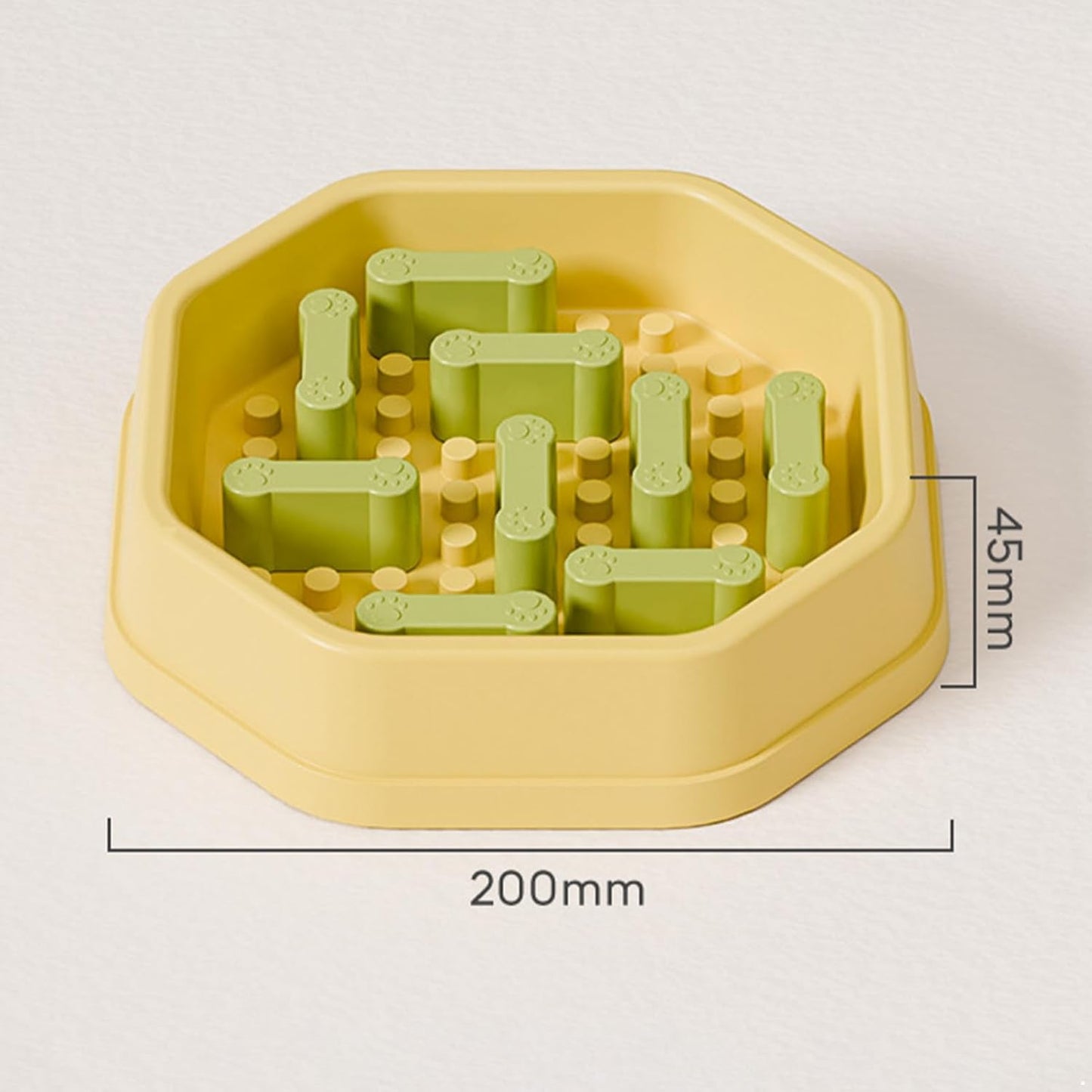 CHICTRY Slow Feeder Bowl for Small Dogs Puppies Anti-Skid Base Easy Clean Maze Prevents Fast Eating Yellow One Size